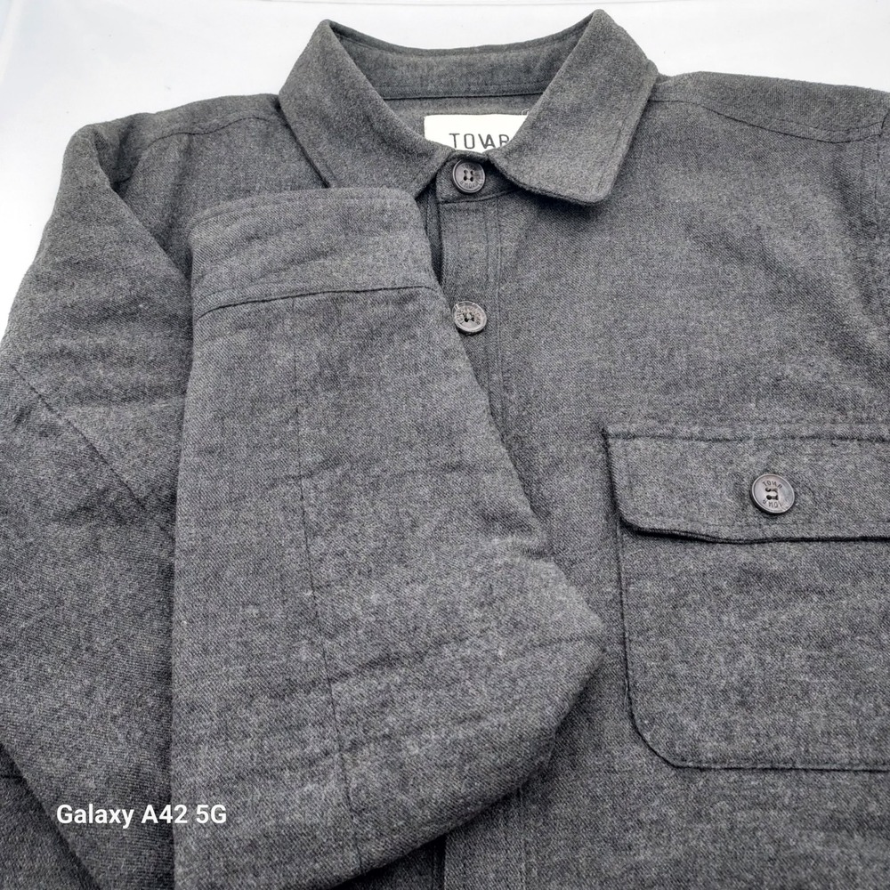 TOVAR‎ Mens Charcoal Grey Quilted Shirt Jacket Button Up Cotton Shacket